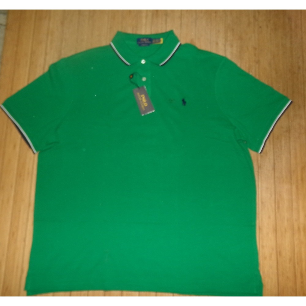 Polo Ralph Lauren Mens Green Classic Fit Tipped Short Sleeve Polo Shirt XXL NWT